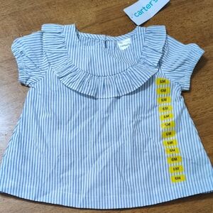 Carter's Light Blue Striped Blouse